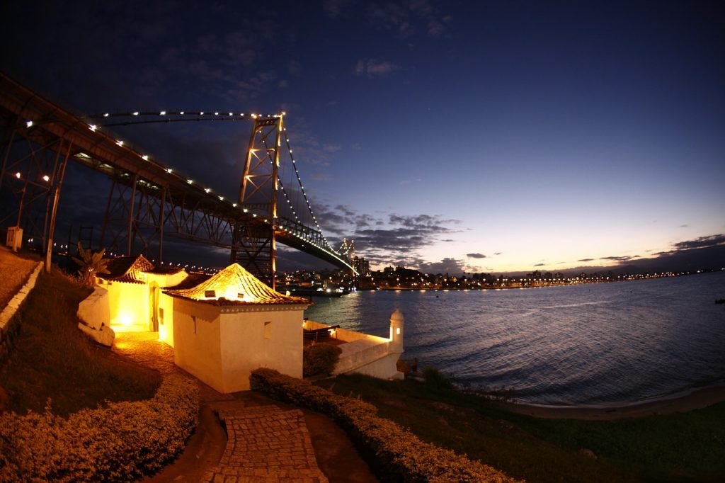 Bridge Hercilio Luz, Florianópolis, Brazil. The 1st among the best places for digital nomads in South America